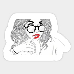 Red lipstick Sticker